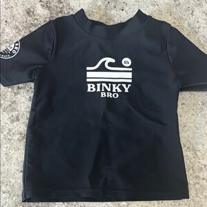 Black Rashguard Swim Shirt with Wave Logo